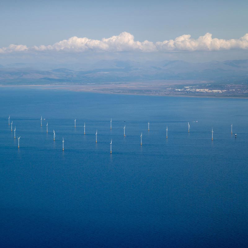 Image of Walney Offshore Wind Farm, illustrating Vercity's experience in the renewable energy sector